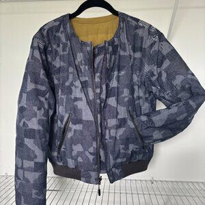 The North Face Cryos Reversible GTX Down Bomber Jacket - Indigo Denim Jacquard